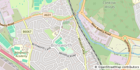 Map of Rotherham, South Yorkshire