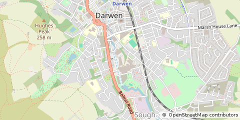 Map of Darwen, Lancashire