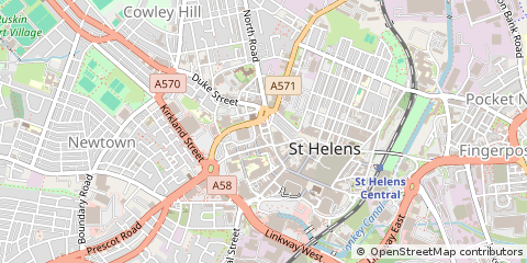 Map of ST. Helens, Merseyside