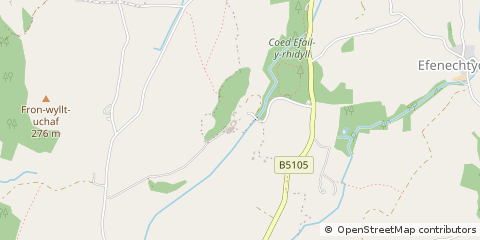 Map of Ruthin, Clwyd