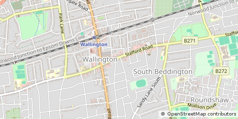 Map of Wallington, Surrey
