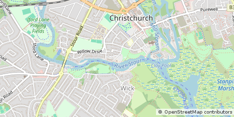 Map of Christchurch, Dorset