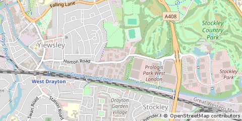 Map of West Drayton, Middlesex