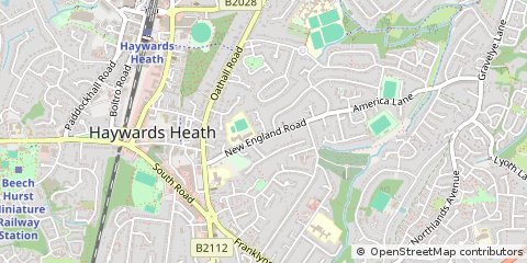 Map of Haywards Heath, West Sussex