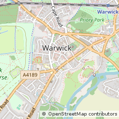 Map of Warwick, Warwickshire