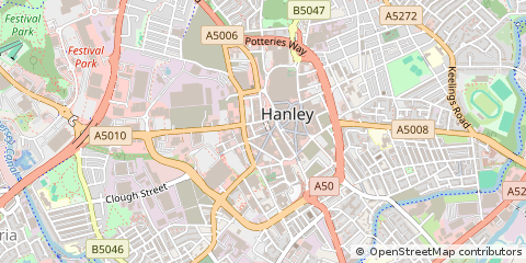Map of Stoke on Trent, Staffordshire