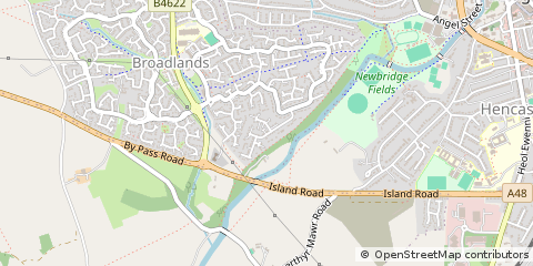 Map of Bridgend, MID Glamorgan