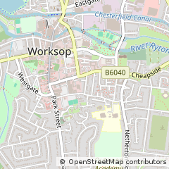 Map of Worksop, Nottinghamshire