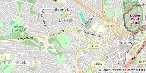 Map of Dudley, West Midlands