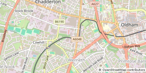 Map of Oldham Lancs, Lancashire