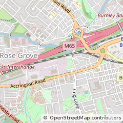 Map of Burnley, Lancashire