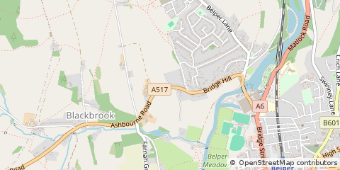 Map of Belper, Derbyshire
