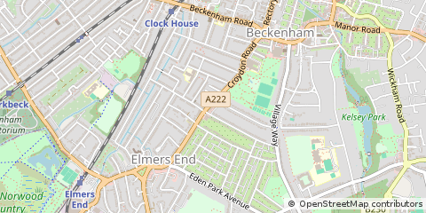 Map of Beckenham, Kent