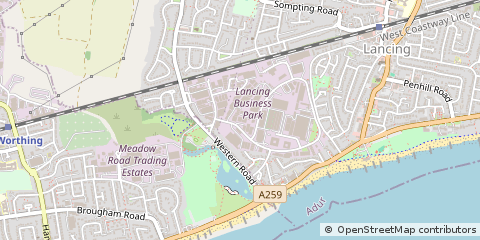 Map of Lancing, West Sussex