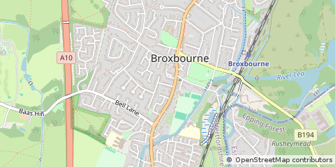 Map of Broxbourne, Hertfordshire