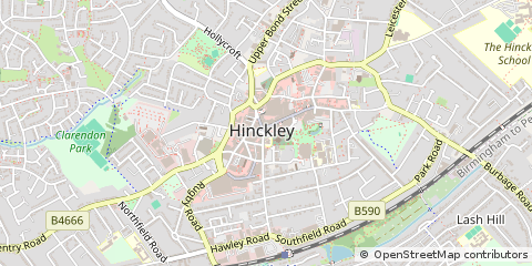 Map of Hinckley, Leicestershire