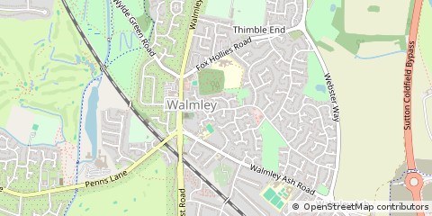 Map of Sutton Coldfield, West Midlands