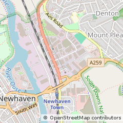 Map of Newhaven, East Sussex