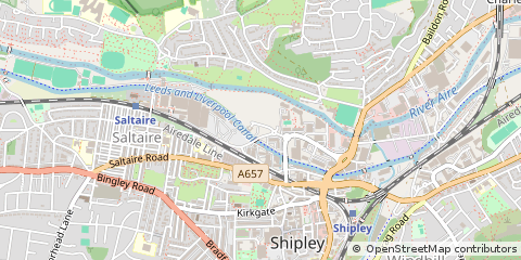 Map of Saltaire, West Yorkshire