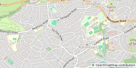 Map of Sheffield, South Yorkshire