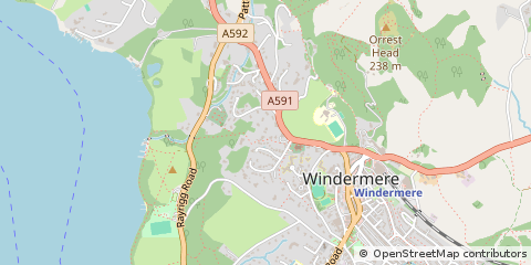 Map of Windermere, Cumbria