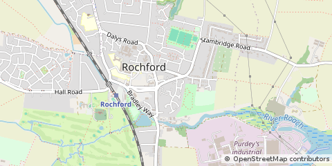 Map of Rochford, Essex