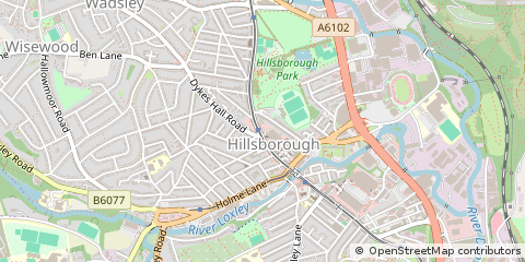Map of Sheffield, South Yorkshire