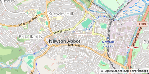 Map of Newton Abbot, Devon