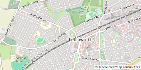 Map of Letchworth Garden City, Hertfordshire