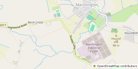 Map of Uttoxeter, Staffordshire