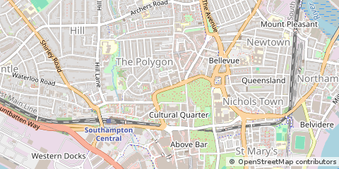 Map of Southampton, Hampshire