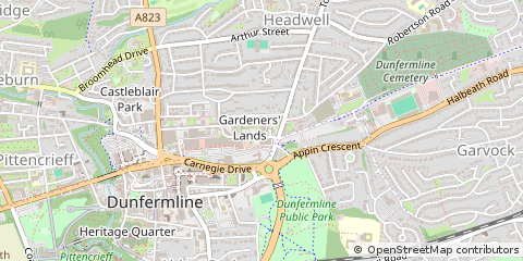Map of Dunfermline, Fife