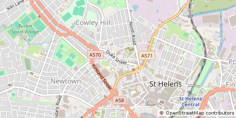 Map of ST. Helens, Merseyside