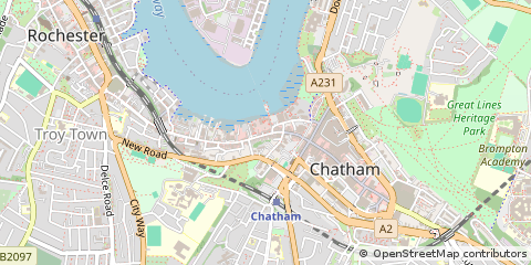 Map of Chatham, Kent