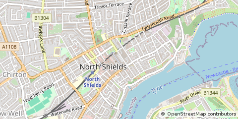 Map of North Shields, Tyne and Wear