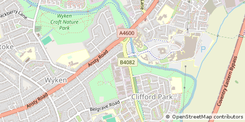 Map of Coventry, West Midlands
