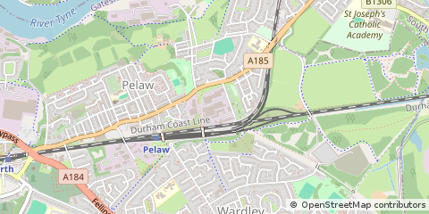 Map of Pelaw, Tyne & Wear