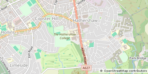Map of Oldham, Lancashire