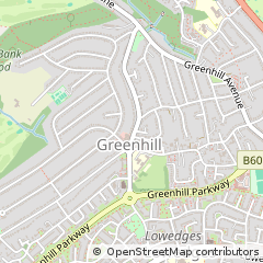 Map of Sheffield, Yorkshire