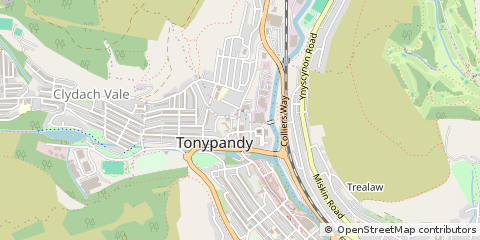 Map of Tonypandy, Rhondda Cynon Taff