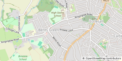Map of Sheffield, South Yorkshire