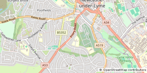Map of Newcastle Under Lyme, Staffordshire