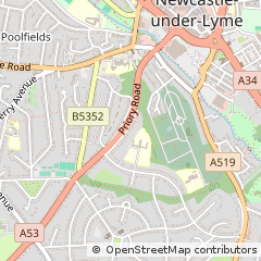Map of Newcastle Under Lyme, Staffordshire