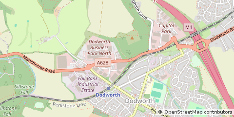 Map of Barnsley, South Yorkshire