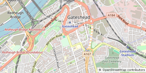 Map of Gateshead
