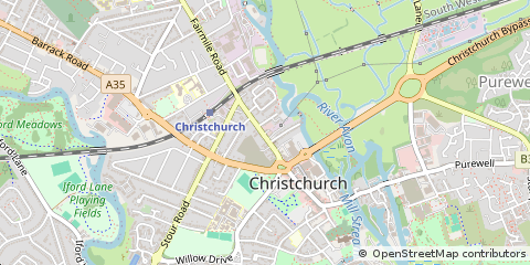 Map of Christchurch, Dorset