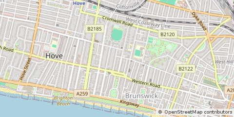 Map of Hove, East Sussex