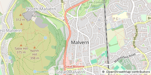 Map of Malvern, Worcs