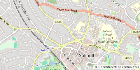 Map of Solihull, West Midlands
