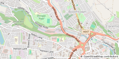 Map of Halifax, West Yorkshire